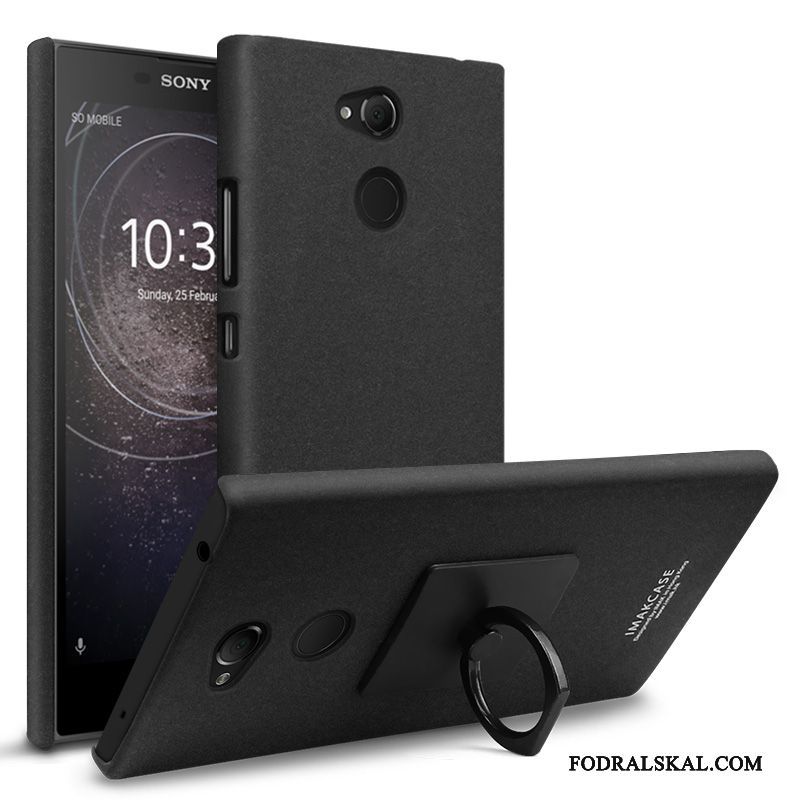 Skal Sony Xperia L2 Support Nubucktelefon, Fodral Sony Xperia L2 Kreativa Svart Ring