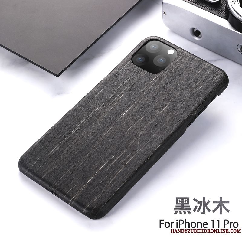 Skal iPhone 11 Pro Kreativa Personlighet Massivt Trä, Fodral iPhone 11 Pro Wood Nytelefon