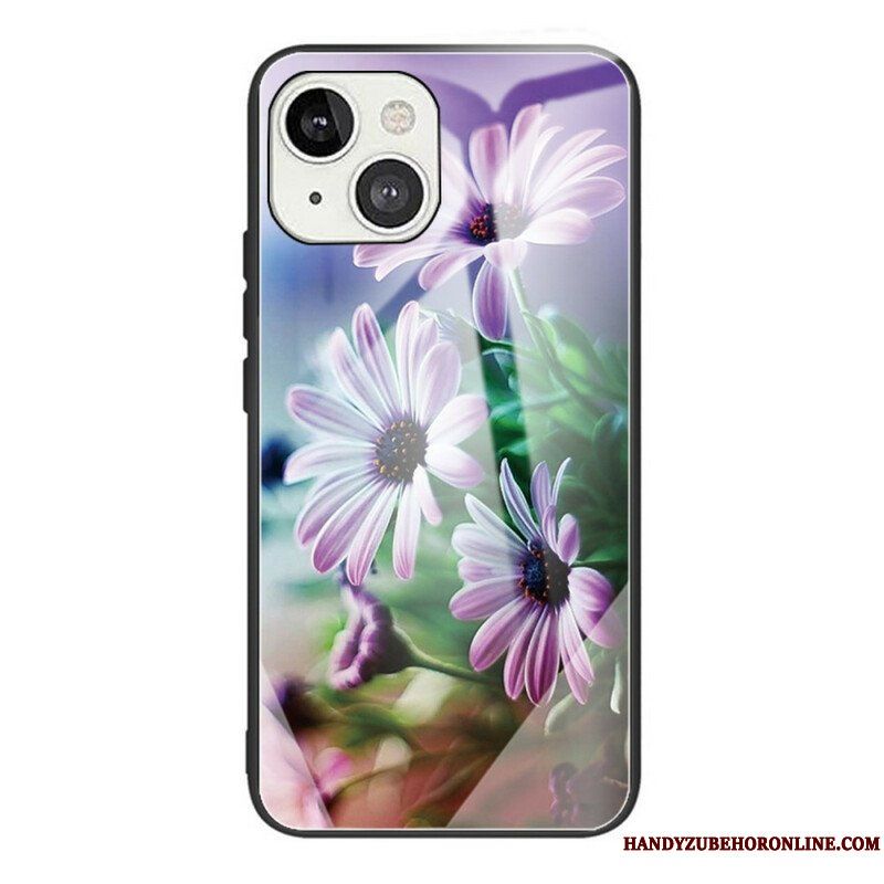 Skal iPhone 13 Mini Realistiska Blommor I Härdat Glas