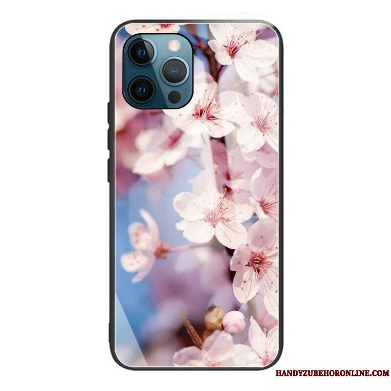 Skal iPhone 13 Pro Max Realistiska Blommor I Härdat Glas