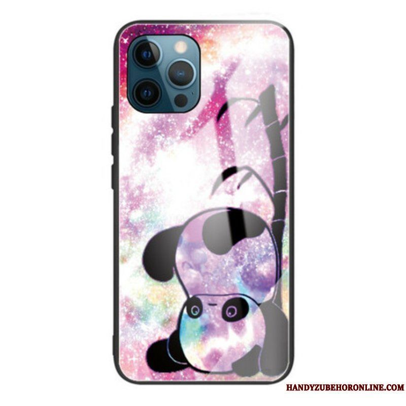 Skal iPhone 13 Pro Panda Och Bambu Härdat Glas