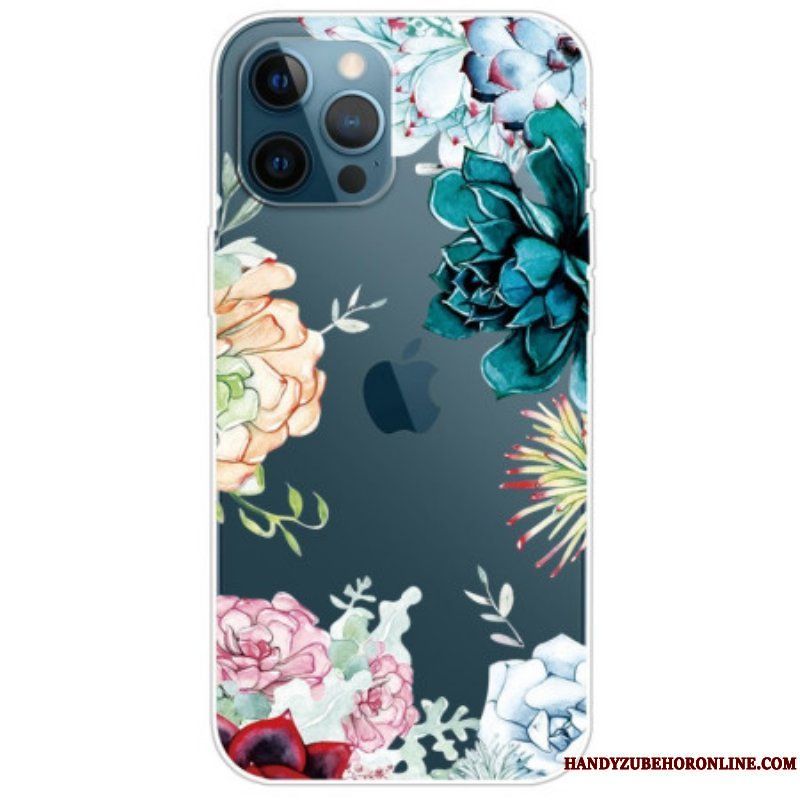 Skal iPhone 14 Pro Sömlös Akvarell Blommor