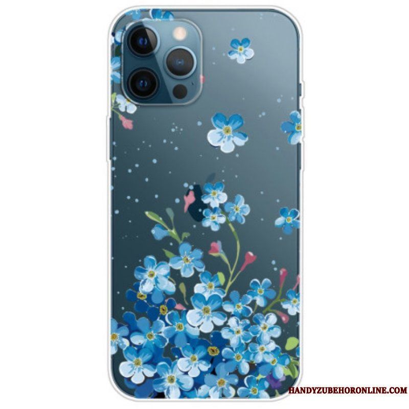 Skal iPhone 14 Pro Sömlösa Blå Blommor