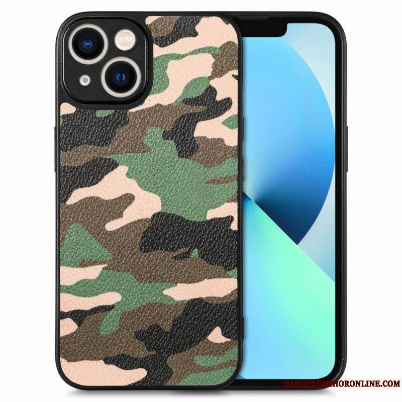 Skal iPhone 15 Kamouflage I Konstläder