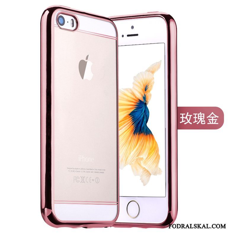Skal iPhone 5/5s Silikon Telefon Plating, Fodral iPhone 5/5s Skydd Rosa