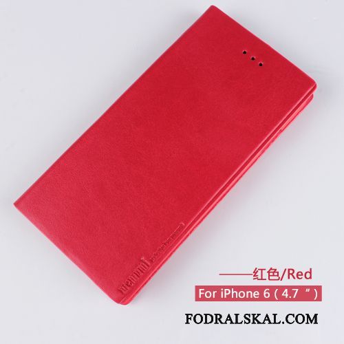 Skal iPhone 6/6s Läderfodral Röd Kvalitet, Fodral iPhone 6/6s Läder Svarttelefon