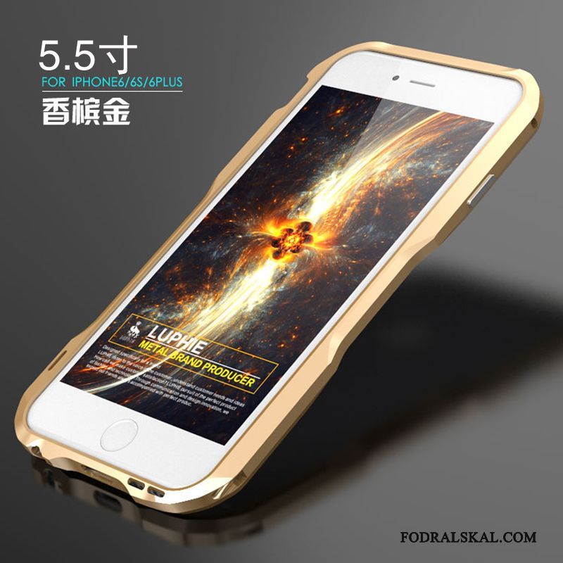 Skal iPhone 6/6s Plus Kreativa Personlighet Trend, Fodral iPhone 6/6s Plus Metall Telefon Guld