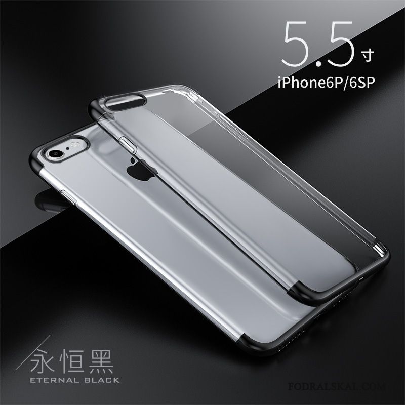 Skal iPhone 6/6s Plus Mjuk Svart Plating, Fodral iPhone 6/6s Plus Silikon Transparenttelefon