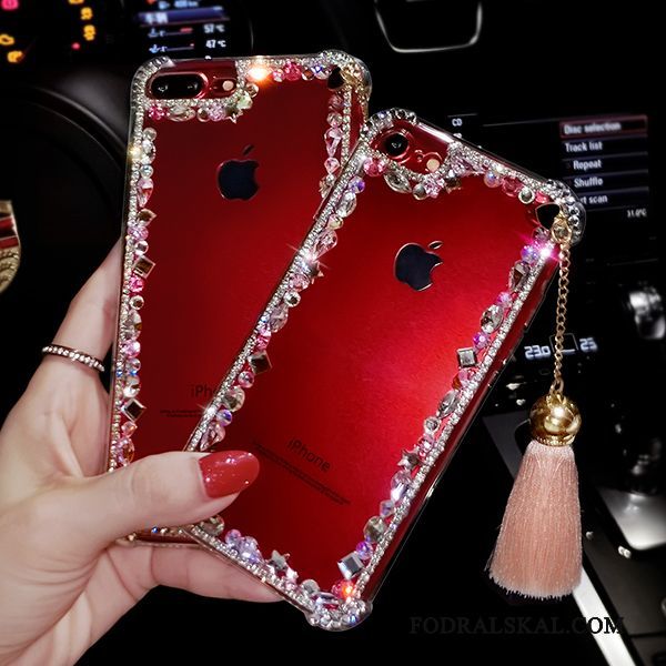 Skal iPhone 7 Plus Mjuk Transparent Röd, Fodral iPhone 7 Plus Silikon Med Tofstelefon