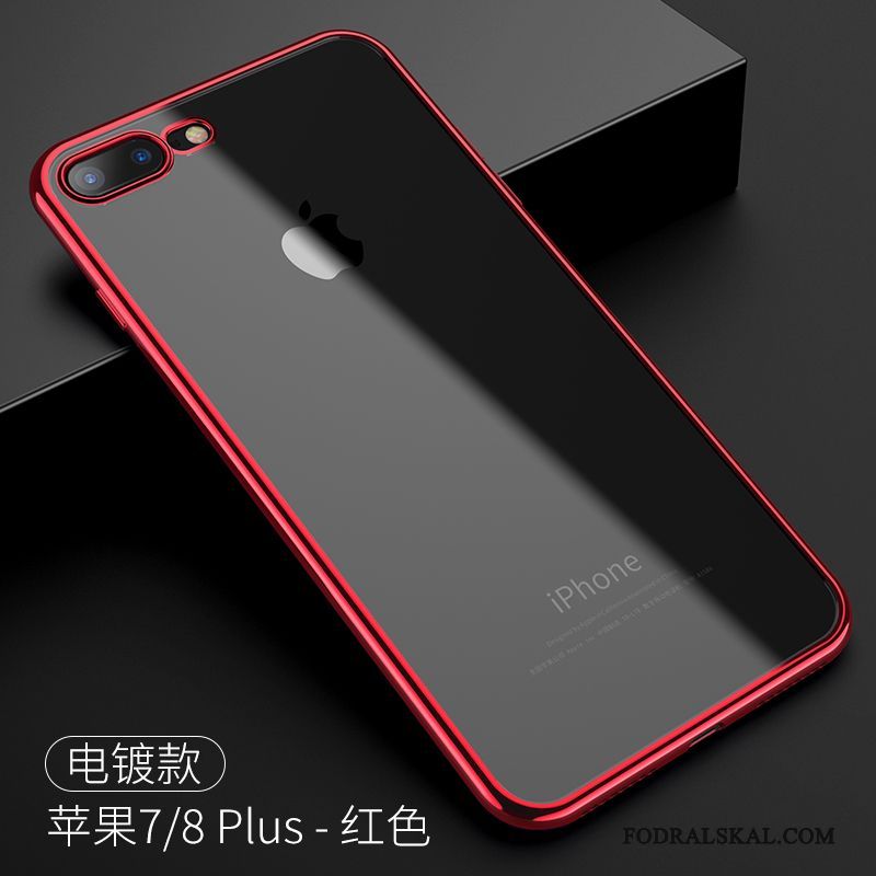 Skal iPhone 7 Plus Påsar Fallskyddtelefon, Fodral iPhone 7 Plus Silikon Transparent Röd