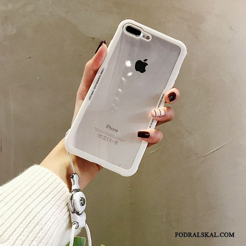 Skal iPhone 8 Kreativa Fallskydd Vit, Fodral iPhone 8 Skydd Transparent Hängsmycken