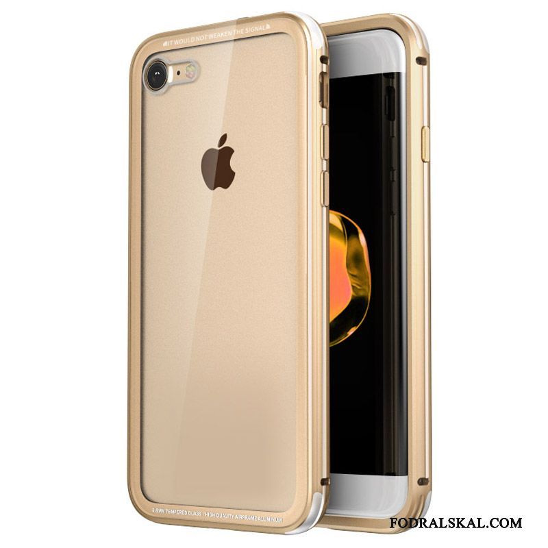 Skal iPhone 8 Metall Transparent Glas, Fodral iPhone 8 Påsar Frame Ny