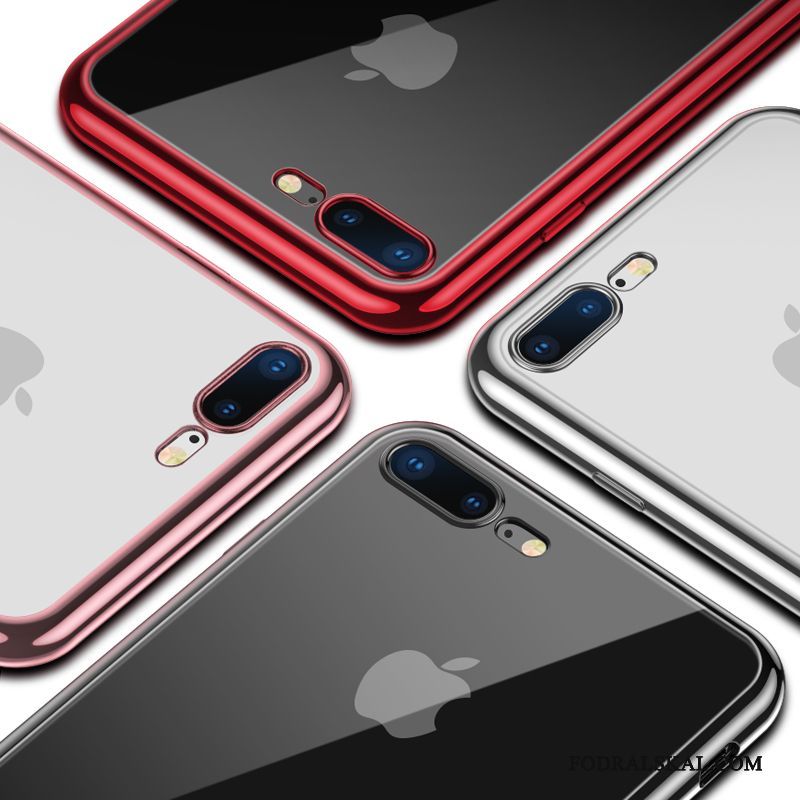 Skal iPhone 8 Plus Färg Telefon Transparent, Fodral iPhone 8 Plus Silikon Slim Fallskydd