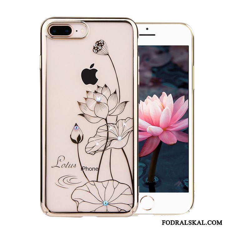 Skal iPhone 8 Plus Kreativa Blommor Transparent, Fodral iPhone 8 Plus Strass Tunn Ny