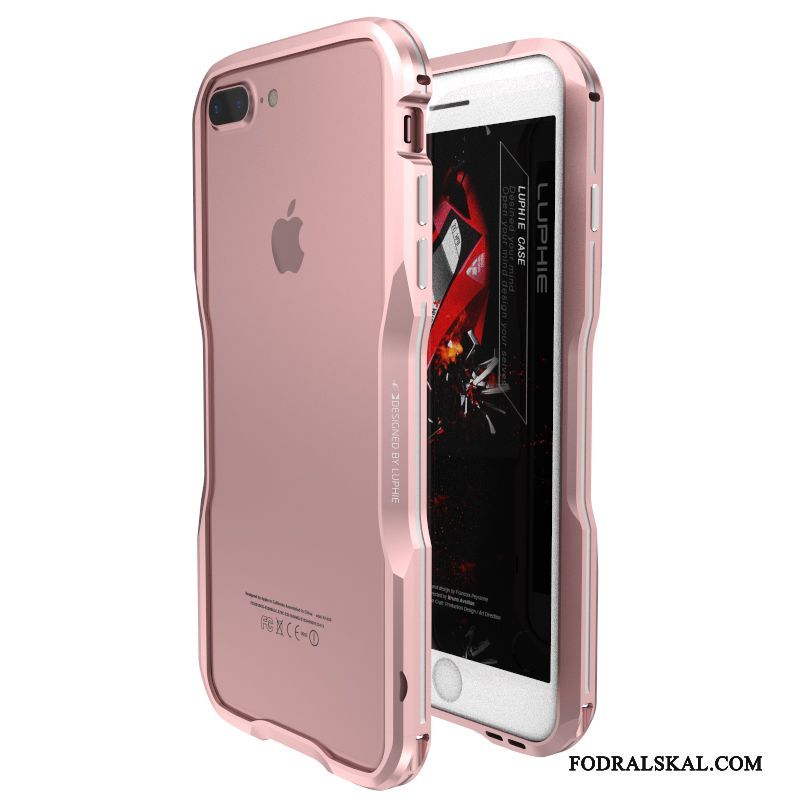 Skal iPhone 8 Plus Metall Fallskydd Rosa, Fodral iPhone 8 Plus Kreativa Trend Frame