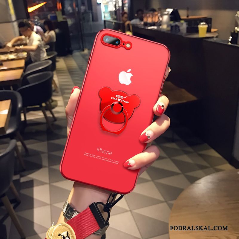 Skal iPhone 8 Plus Mjuk Fallskyddtelefon, Fodral iPhone 8 Plus Support Röd Transparent