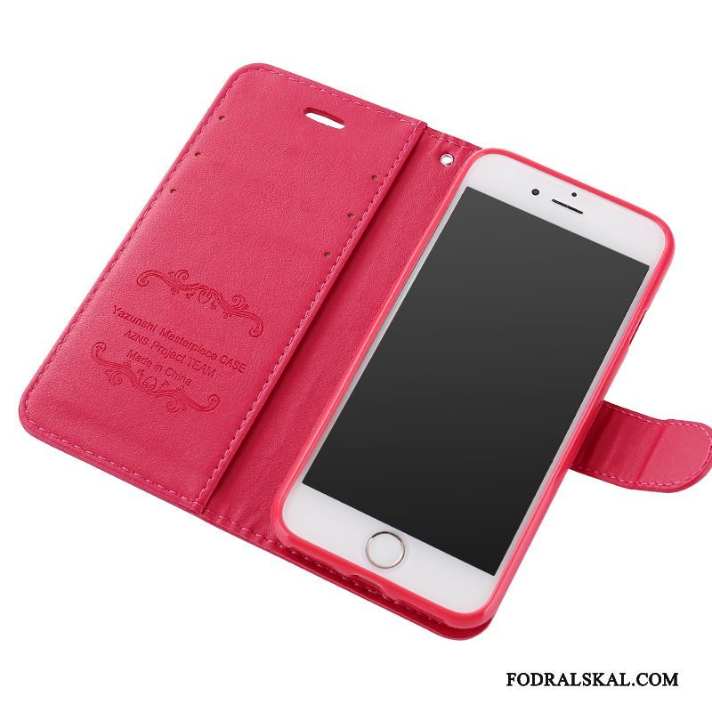 Skal iPhone 8 Plus Mjuk Telefon Fallskydd, Fodral iPhone 8 Plus Läderfodral Röd