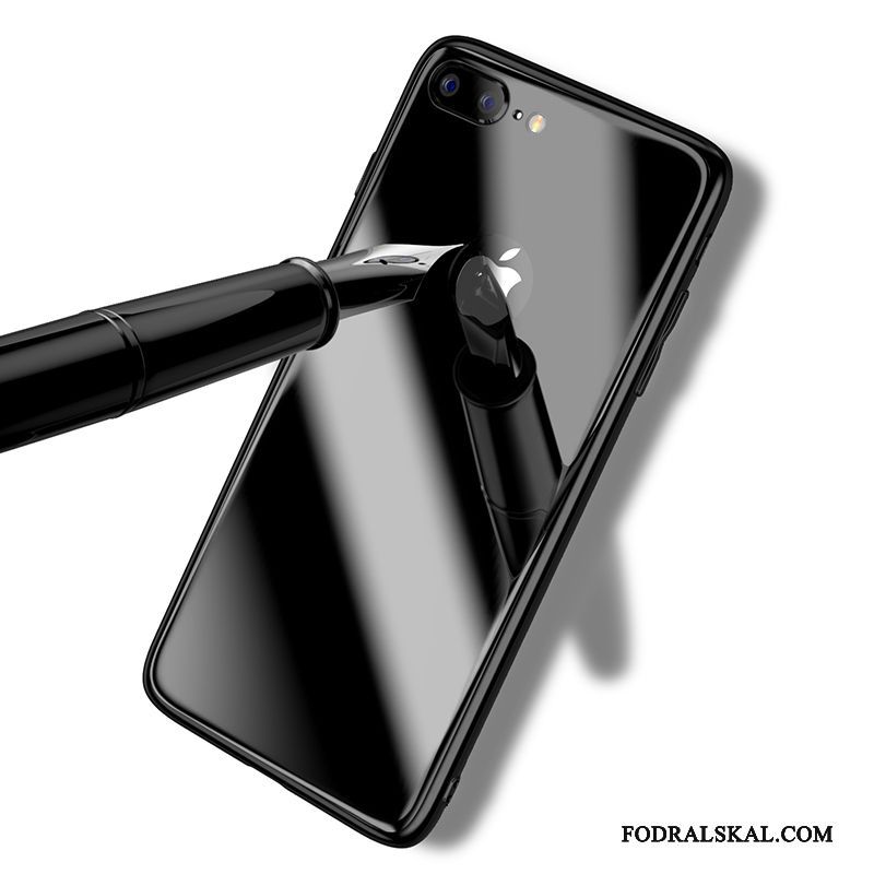 Skal iPhone 8 Plus Påsar Härdat Glastelefon, Fodral iPhone 8 Plus Svart Fallskydd