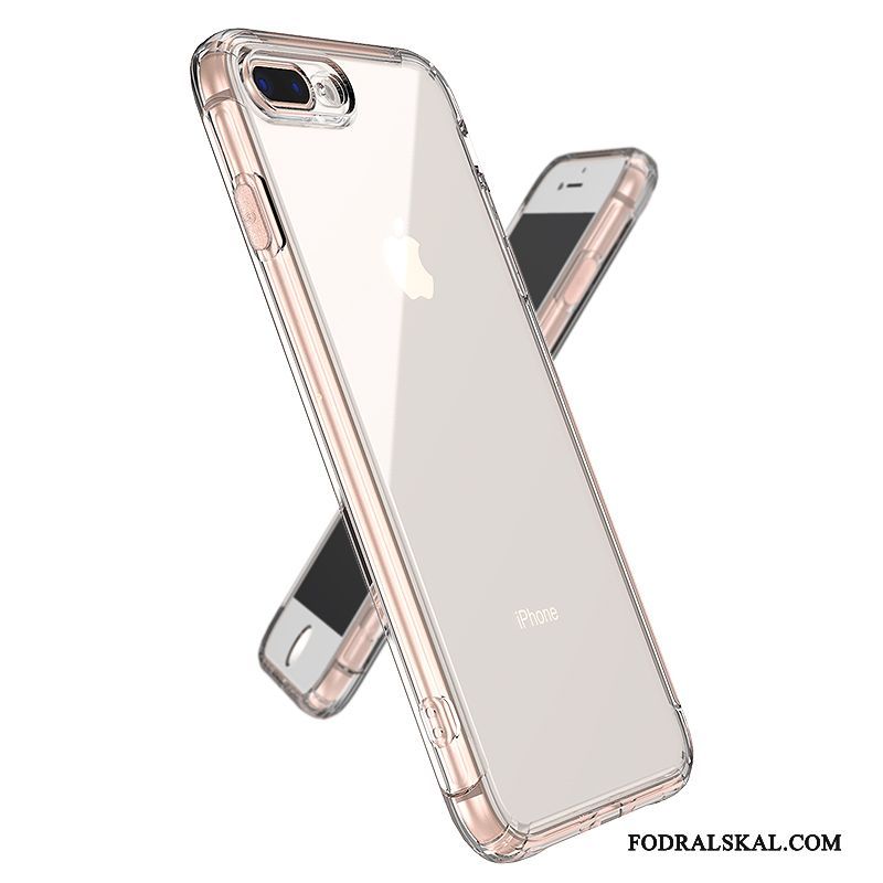 Skal iPhone 8 Plus Påsar Telefon Fallskydd, Fodral iPhone 8 Plus Silikon Rosa Transparent
