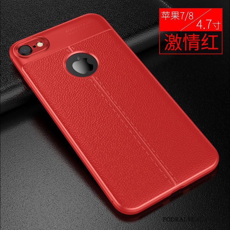 Skal iPhone 8 Plus Silikon Fallskydd Mönster, Fodral iPhone 8 Plus Mjuk Trend Röd