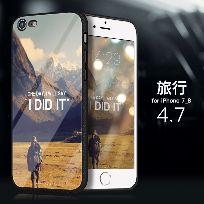 Skal iPhone 8 Plus Silikon Trendtelefon, Fodral iPhone 8 Plus Mjuk Glas Guld