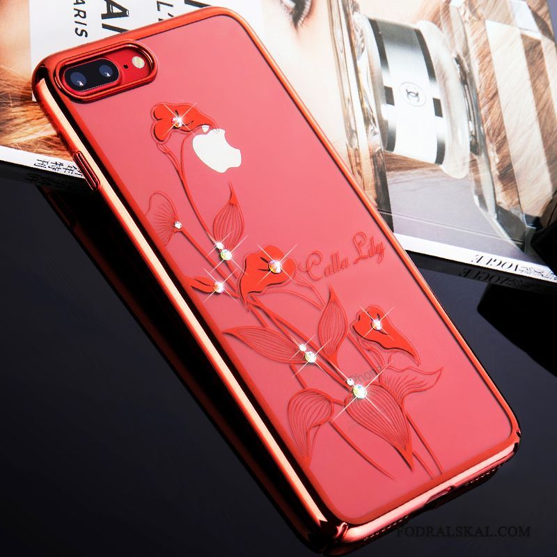 Skal iPhone 8 Plus Strass Elegant Ny, Fodral iPhone 8 Plus Påsar Trend Röd