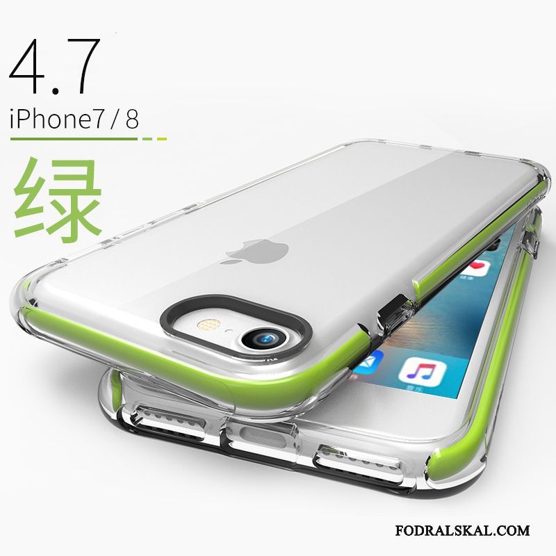 Skal iPhone 8 Påsar Telefon Fallskydd, Fodral iPhone 8 Mjuk Transparent Grön