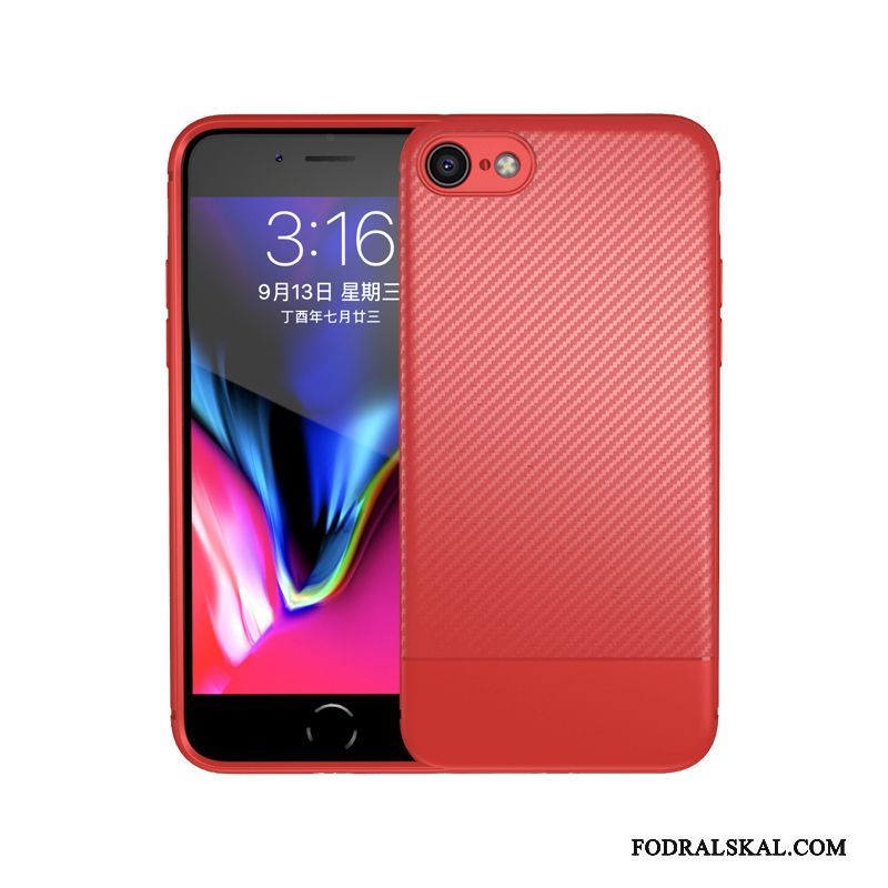 Skal iPhone 8 Silikon Eleganttelefon, Fodral iPhone 8 Mjuk Fallskydd Röd