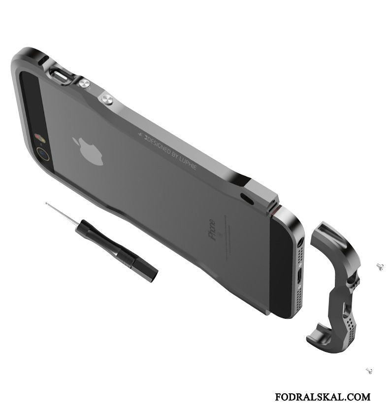 Skal iPhone Se Metall Fallskydd Frame, Fodral iPhone Se Grå Ny