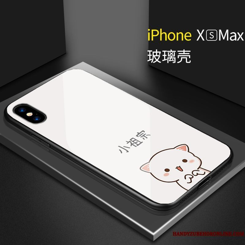 Skal iPhone Xs Max Kreativa Glas Trend Varumärke, Fodral iPhone Xs Max Par Liten